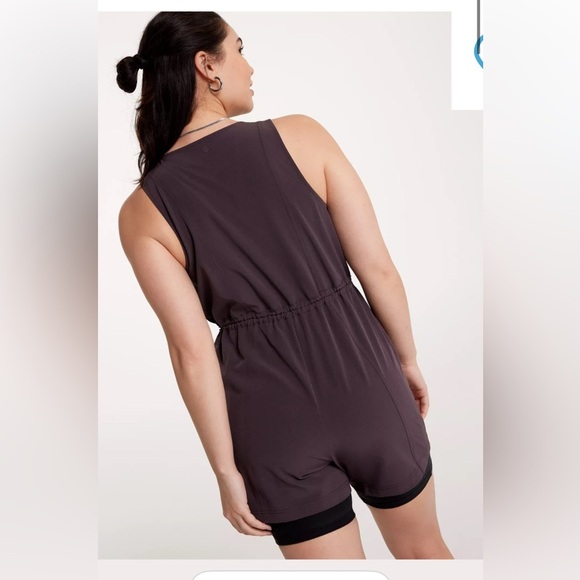 NWT CALIA Soft Utility Hiking romper zippers moisture wicking brown sleeveless - Picture 3 of 12